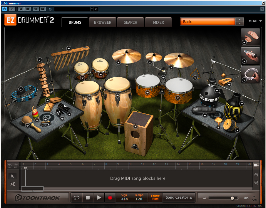 Latin percussion EZDrummer 2