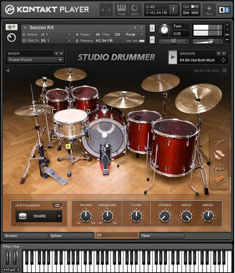 STUDIO DRUMMER - библиотека акустических барабанов